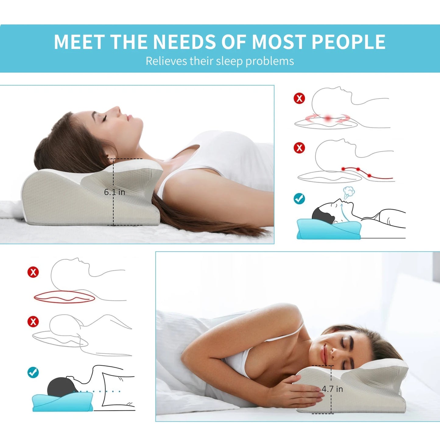 Ergonomic Memory Foam Cervical Pillow